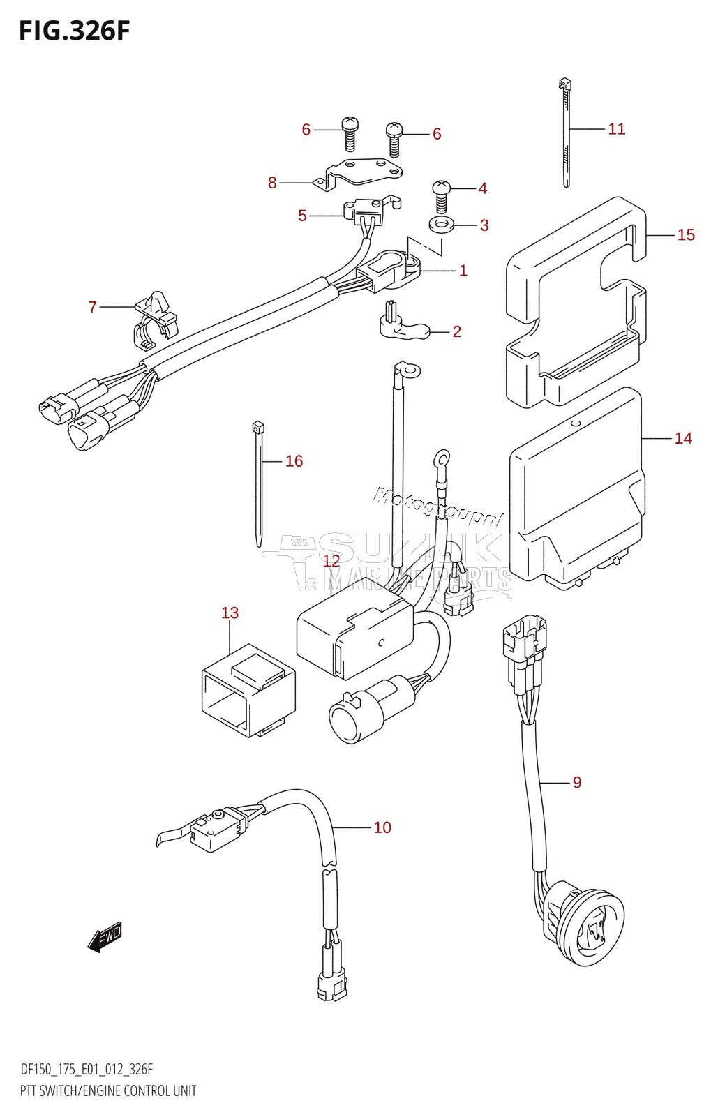 PTT SWITCH /​ ENGINE CONTROL UNIT (DF175T:E40)