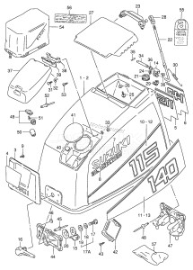 DT115 From 11502-811083 ()  1988 drawing ENGINE COVER (MODEL:89~94)