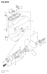 01504F-810001 (2018) 15hp P01-Gen. Export 1 (DF15A  DF15AT) DF15A drawing GEAR CASE (DF9.9BTH)