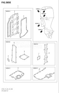 10002F-210001 (2012) 100hp E01 E40-Gen. Export 1 - Costa Rica (DF100T) DF100 drawing OPT:GASKET SET (DF115Z:E01)