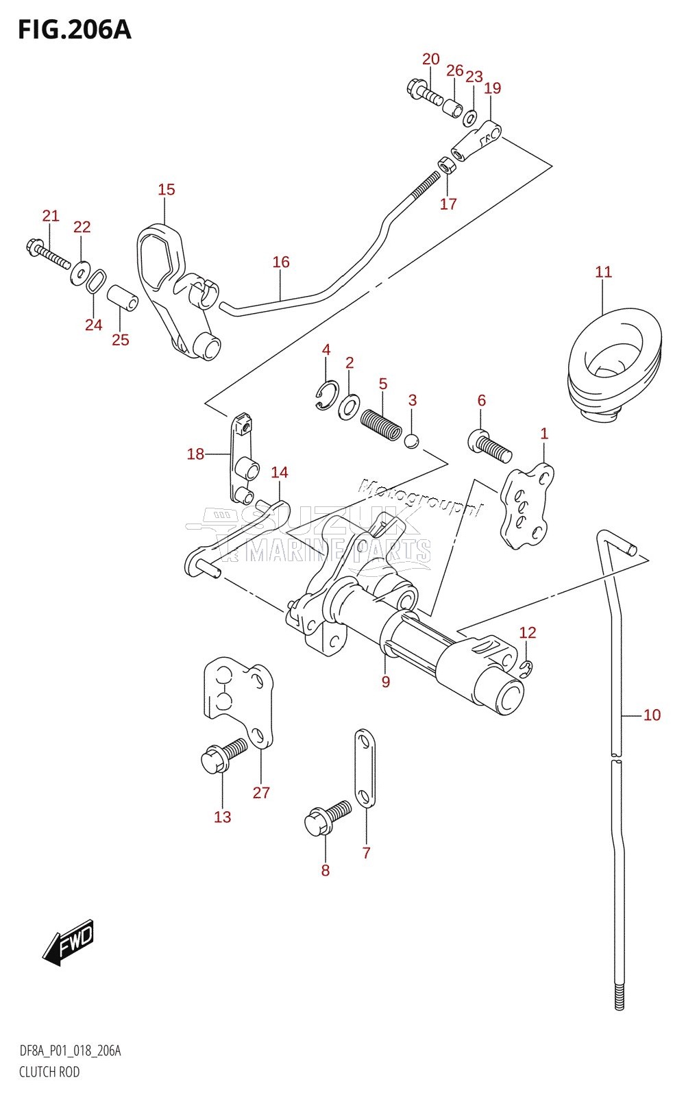 CLUTCH ROD (DF8A,DF9.9A)