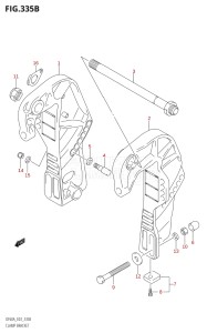 04003F-110001 (2011) 40hp E03-USA (DF40AT) DF40A drawing CLAMP BRACKET (DF40AT,DF50AT)