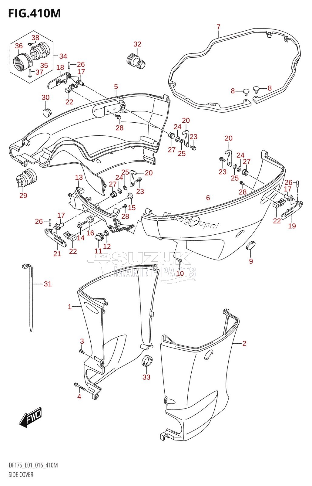 SIDE COVER (DF175TG:E40)