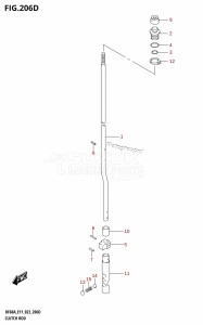 DF60A From 06003F-240001 (E11 E40)  2022 drawing CLUTCH ROD ((DF60A,DF60AQH,DF60ATH):E40)