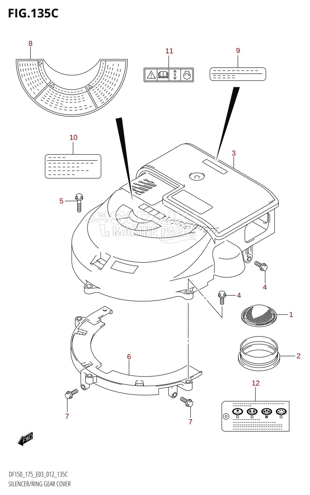 SILENCER /​ RING GEAR COVER (DF175T:E03)