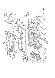 Outboard DF 175 drawing Cylinder Head