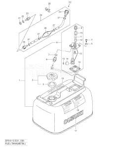 DF9.9 From 00991F-651001-652501 ()  1996 drawing FUEL TANK (METAL)