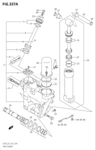 25003F-410001 (2014) 250hp E01 E40-Gen. Export 1 - Costa Rica (DF250T) DF250 drawing TRIM CYLINDER (X-TRANSOM,XX-TRANSOM)