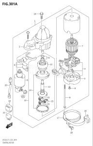 25003Z-340001 (2023) 250hp E11 E40-Gen. Export 1-and 2 (DF250Z) DF250Z drawing STARTING MOTOR