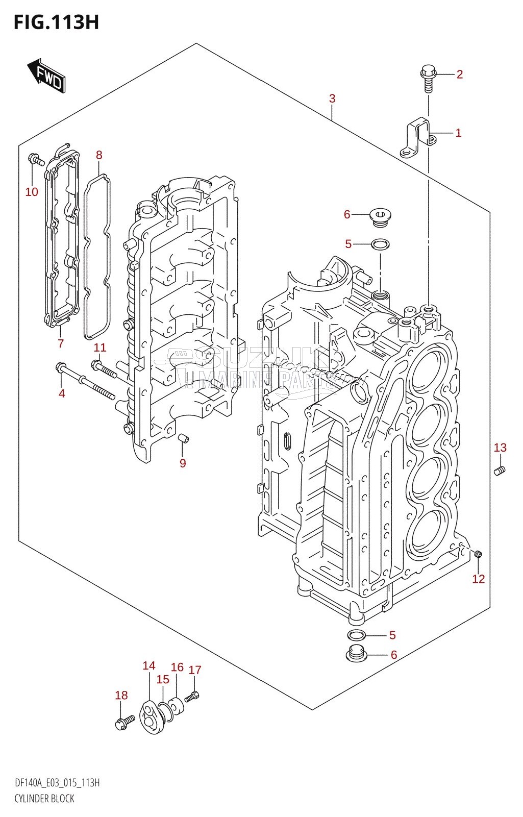 CYLINDER BLOCK (DF115AZ:E03)