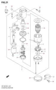 DF140 From 14001Z-251001 (E01)  2002 drawing STARTING MOTOR