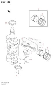 DF70 From 07001F-031001 (E11)  2013 drawing CRANKSHAFT