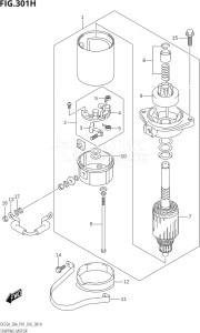 03003F-610001 (2016) 30hp P01 P40-Gen. Export 1 (DF30A  DF30AQ  DF30AR  DF30AT  DF30ATH  DT30  DT30R) DF30A drawing STARTING MOTOR (DF30ATH:P01)