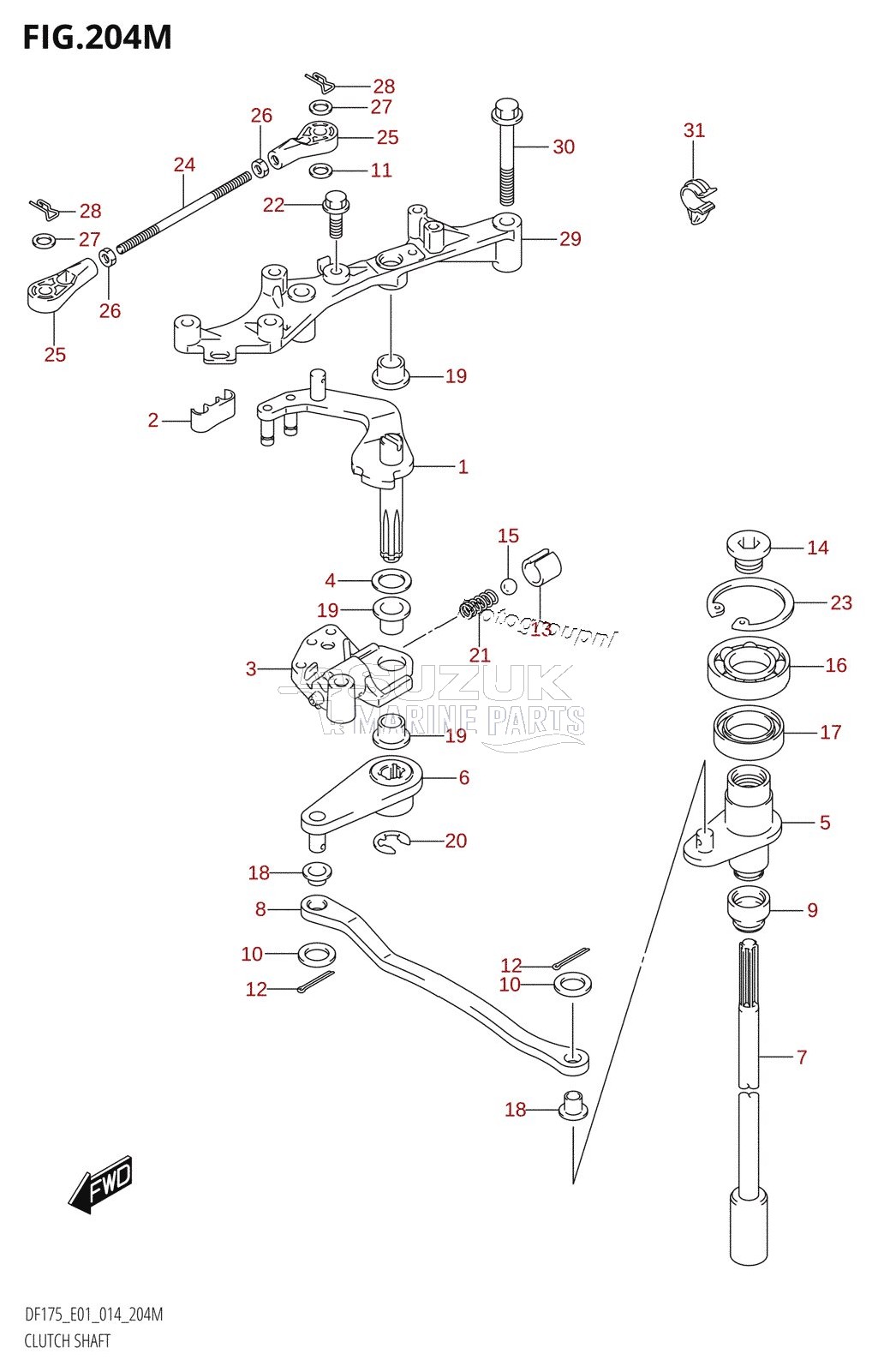 CLUTCH SHAFT (DF175TG:E40)