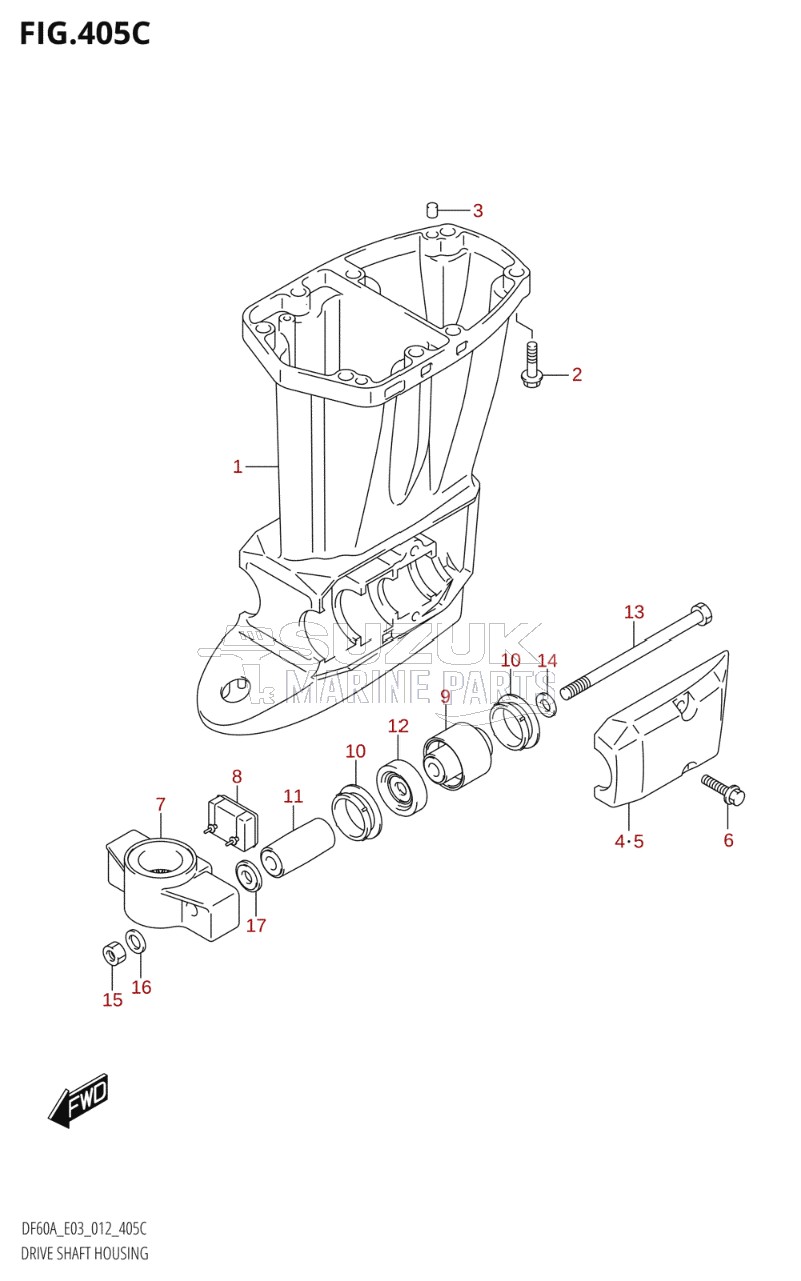 DRIVE SHAFT HOUSING (DF60A:E03)