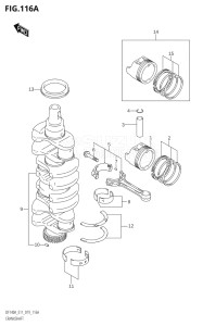 14003Z-910001 (2019) 140hp E11 E40-Gen. Export 1-and 2 (DF140AZ  DF60AVT  DF60AVTH) DF140AZ drawing CRANKSHAFT