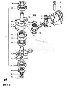 DT25 From 02501K-351001 ()  1996 drawing CRANKSHAFT