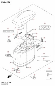 DF225T From 22503F-340001 (E11 E40)  2023 drawing ENGINE COVER (DF250ST)