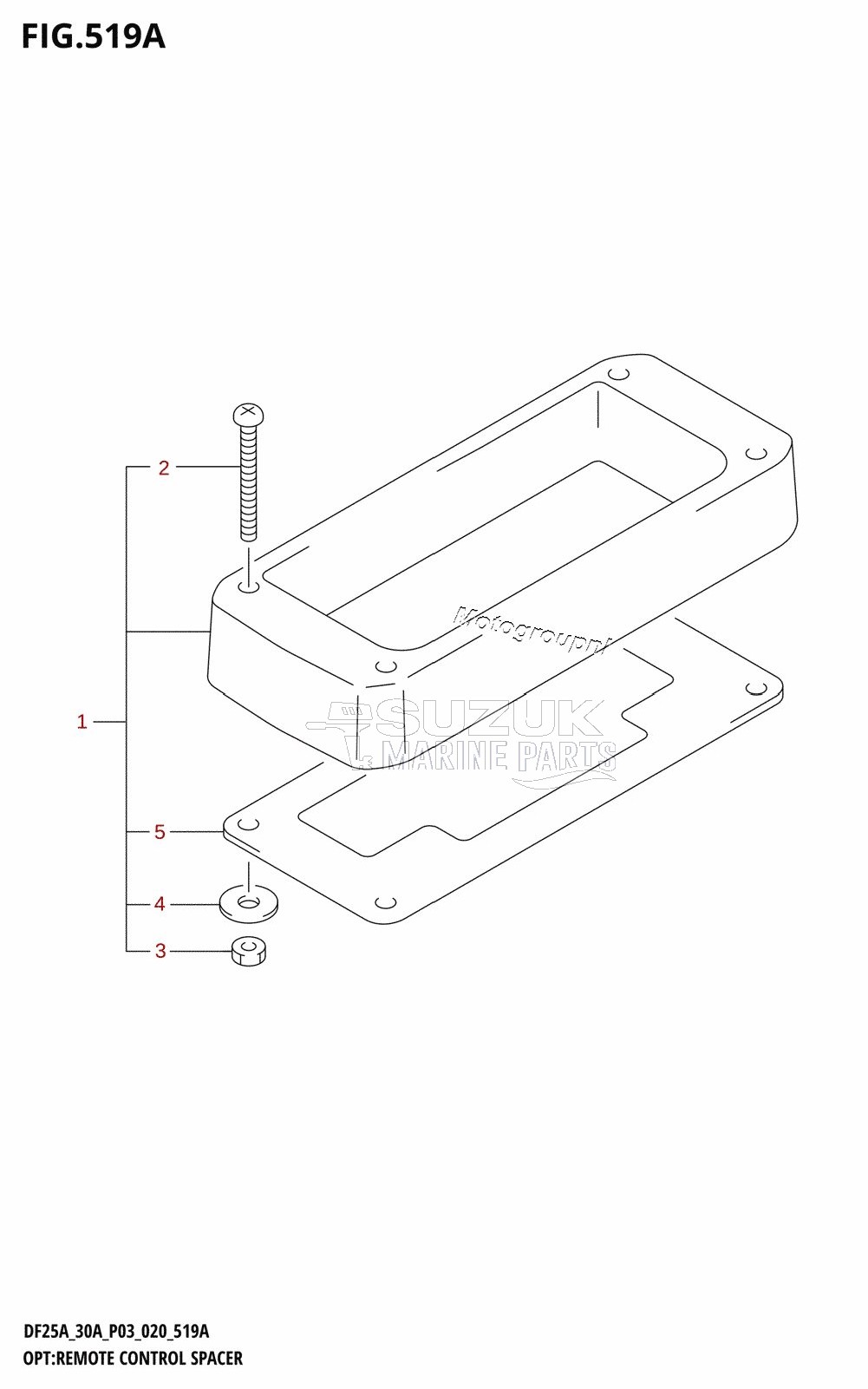 OPT:REMOTE CONTROL SPACER (DF25A,DF25ATH,DF30ATH)