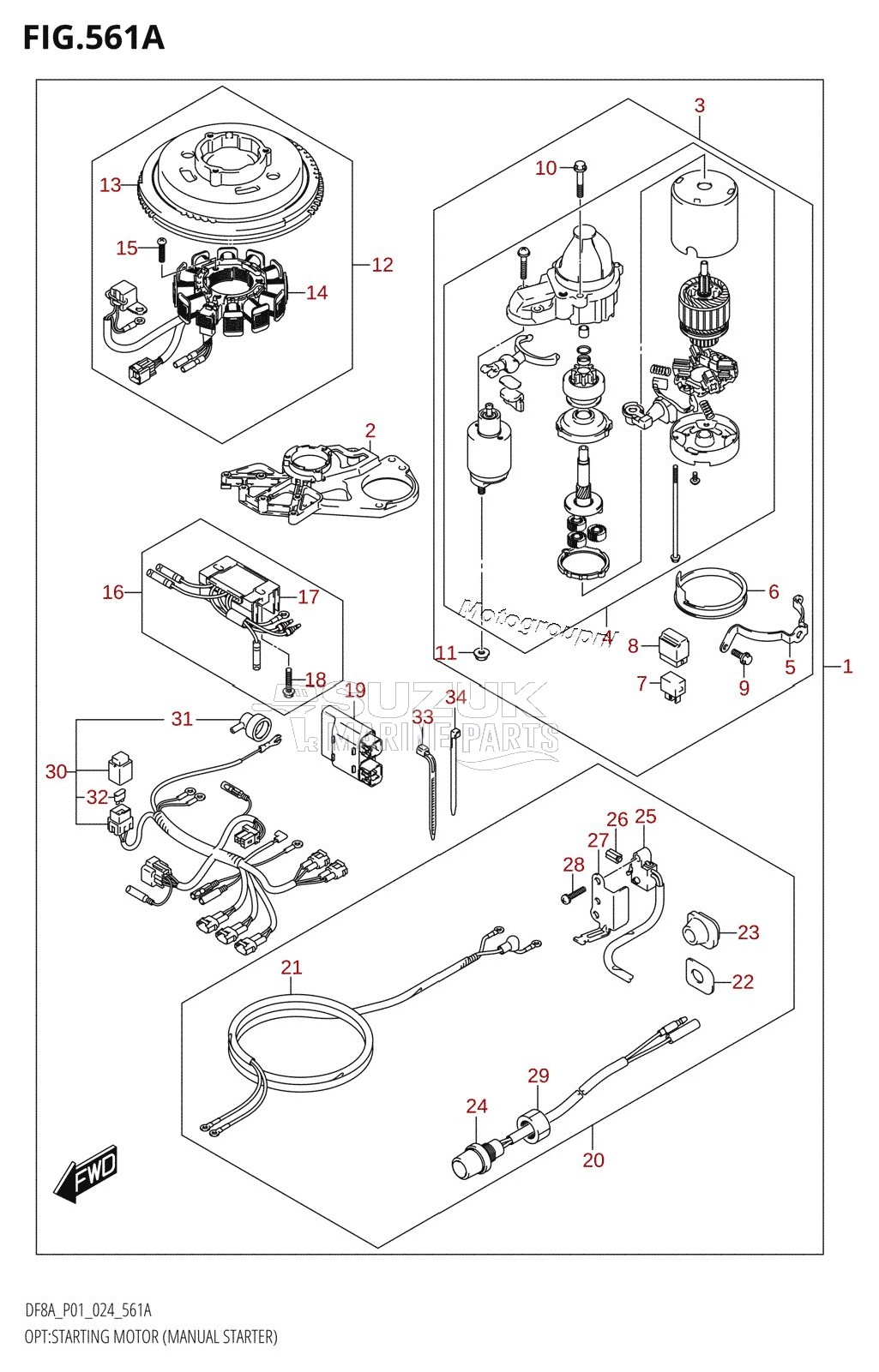 OPT:STARTING MOTOR (MANUAL STARTER) ((DF8A,DF9.9A):M-STARTER)