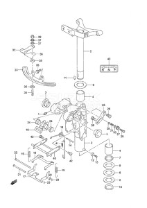 Outboard DF 25 V-Twin drawing Swivel Bracket Non-Remote Control