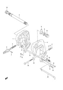 DF 25 V-Twin drawing Clamp Bracket Remote Control