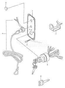 DT75T From 07501-801001 ()  1988 drawing OPT : IGNITION SWITCH