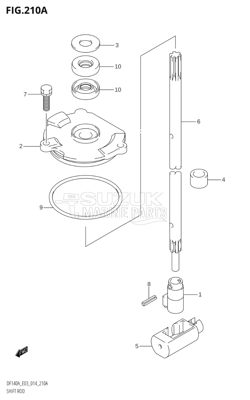 SHIFT ROD (DF100AT:E03)