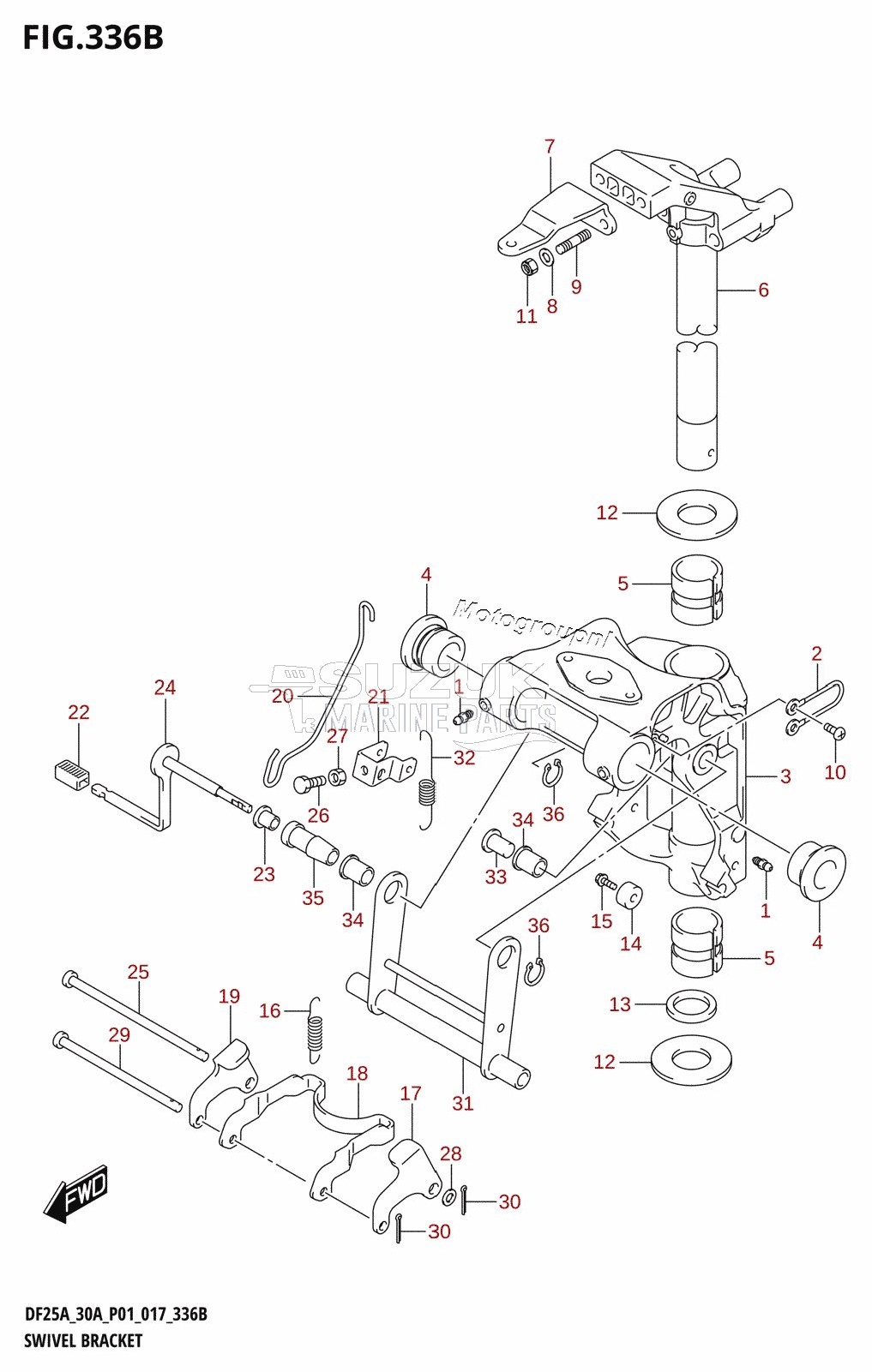 SWIVEL BRACKET (DF25AR:P01)