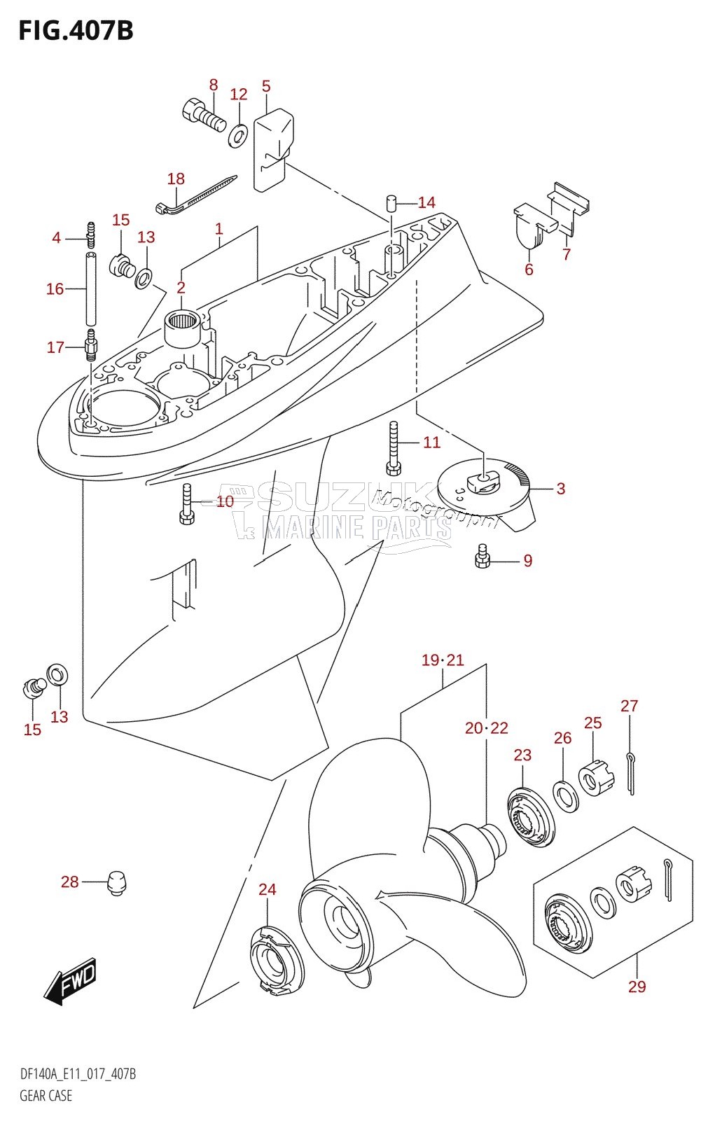 GEAR CASE (DF115AT:E11)