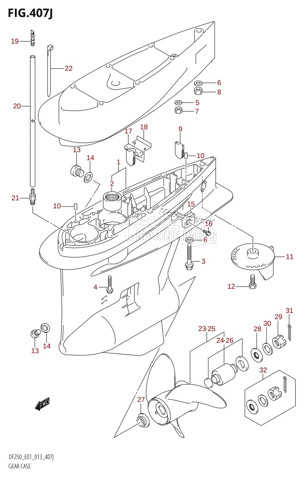 GEAR CASE (DF250T:E01)