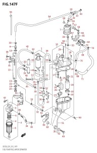 DF250Z From 25003Z-310001 (E01 E40)  2013 drawing FUEL PUMP /​ FUEL VAPOR SEPARATOR (DF225T:E40)