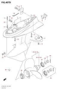 DF140AZ From 14003Z-410001 (E01)  2014 drawing GEAR CASE (DF115AT:E40)