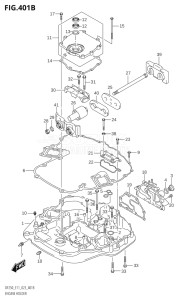 22503Z-340001 (2023) 225hp E11 E40-Gen. Export 1-and 2 (DF225Z) DF225Z drawing ENGINE HOLDER (DF250ST)