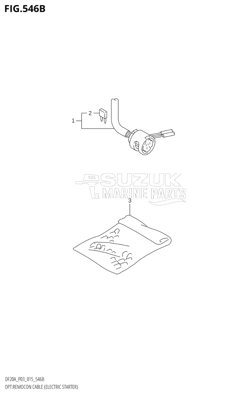 OPT:REMOCON CABLE (ELECTRIC STARTER) (DF9.9BTH:P03:E-STARTER)