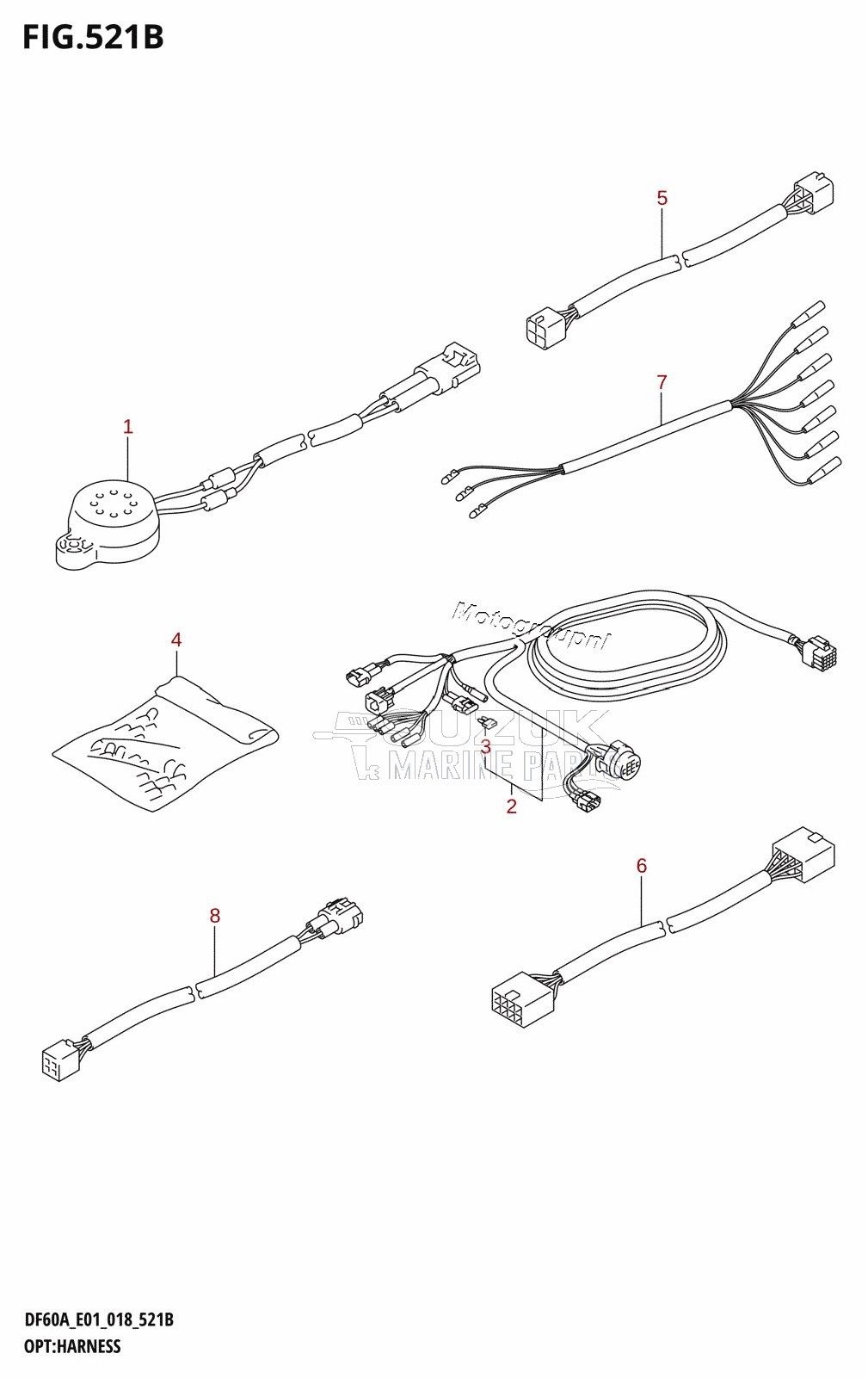 OPT:HARNESS (DF40AQH,DF40ATH,DF50ATH,DF60AQH)