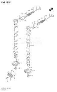 20003Z-140001 (2021) 200hp E11 E40-Gen. Export 1-and 2 (DF200AZ) DF200AZ drawing CAMSHAFT ((DF150AT,DF150AZ,DF150AS):(022,023))