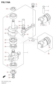 DT25 From 02503K-310001 (P36-)  2013 drawing CRANKSHAFT (DT25K:P36)