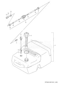 DT30C From 03003-011001 ()  1990 drawing FUEL TANK (PLASTIC)