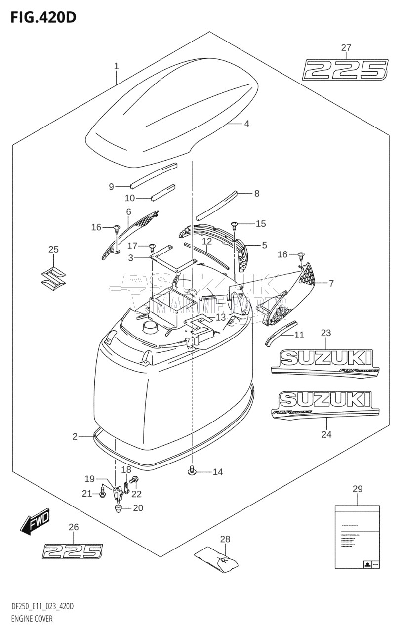 ENGINE COVER ((DF225T,DF225Z):020)