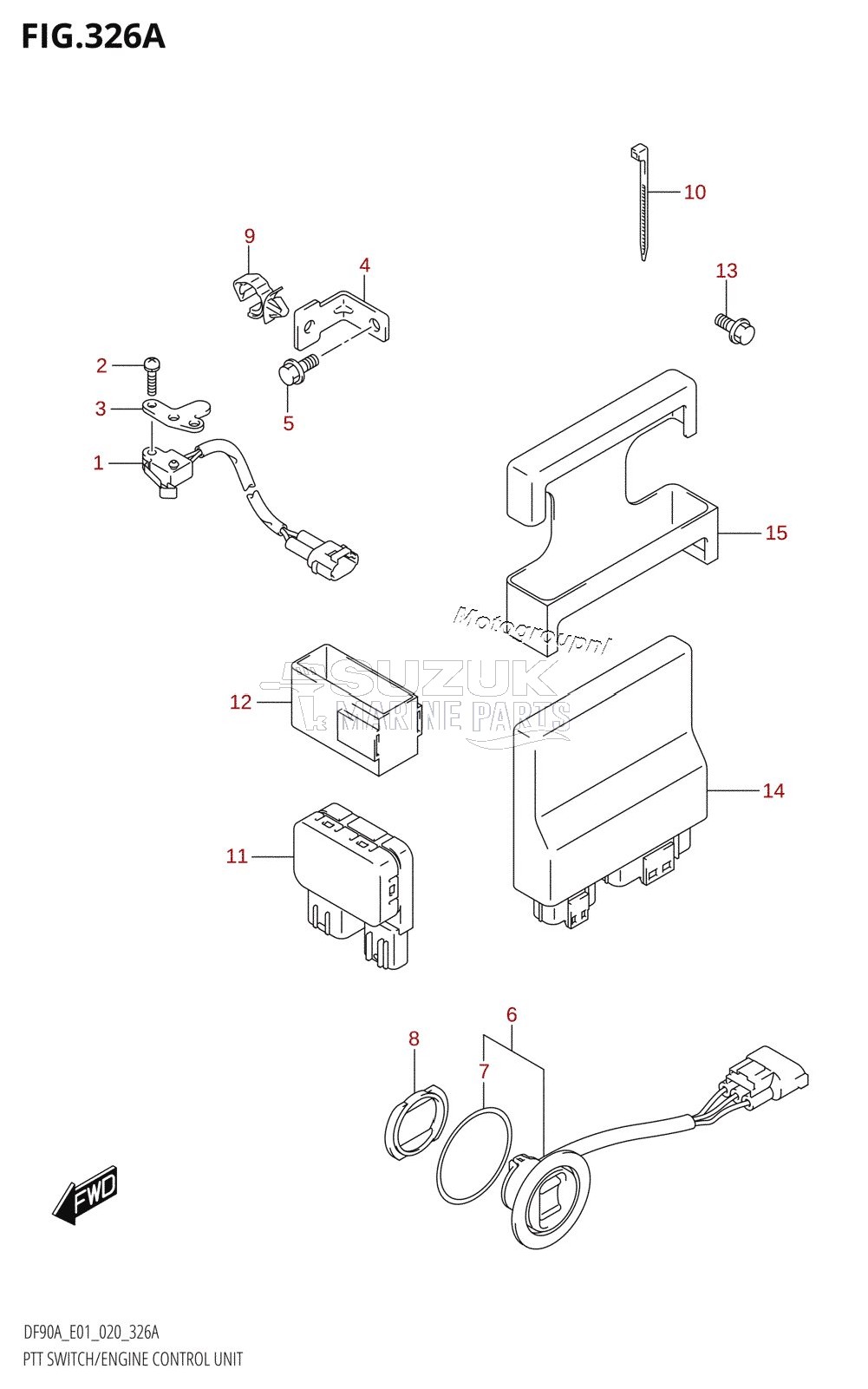 PTT SWITCH /​ ENGINE CONTROL UNIT ((DF70A,DF70ATH):E01)