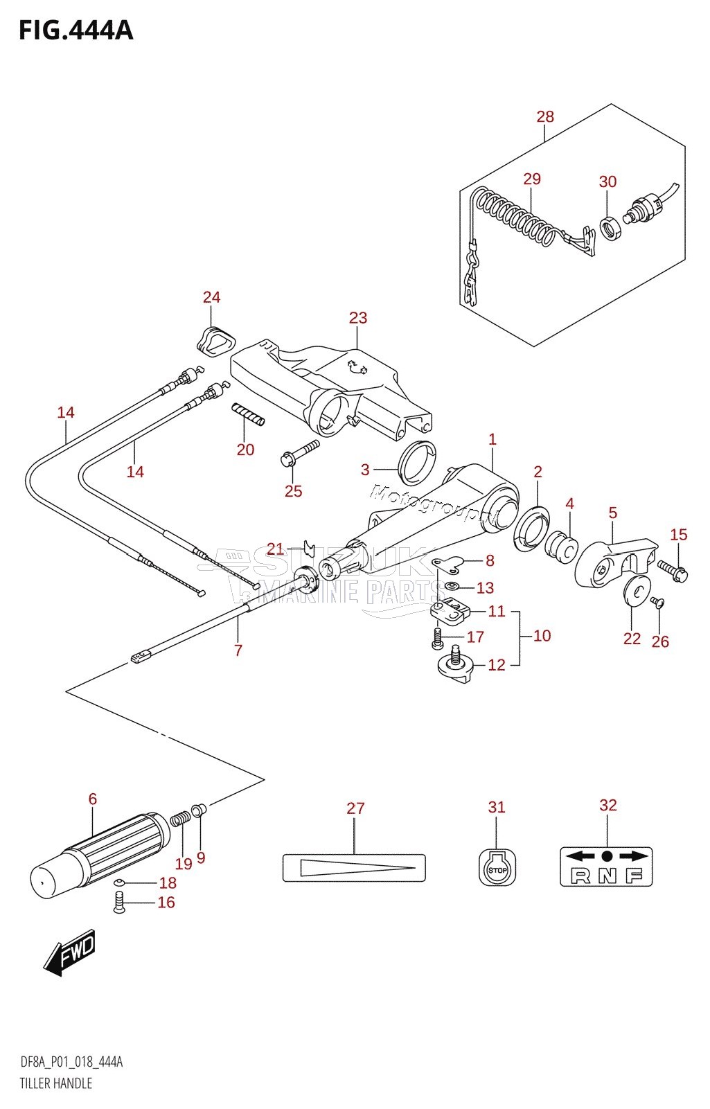 TILLER HANDLE (DF8A,DF9.9A)