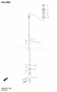 DF40A From 04003F-710001 (E01)  2017 drawing CLUTCH ROD (DF40ATH:E01)