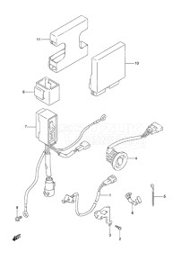 Outboard DF 60A drawing PTT Switch/Engine Control Unit High Thrust