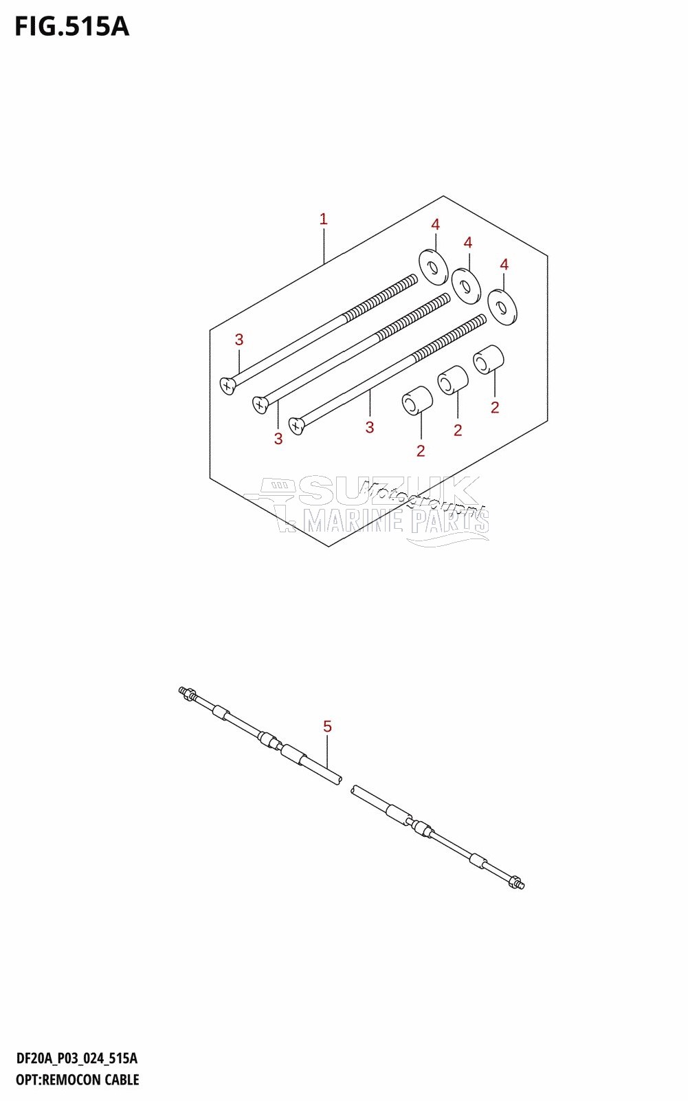 OPT:REMOCON CABLE (DF9.9B,DF9.9BT,DF15A,DF20A,DF20AT)