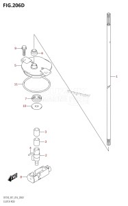 DF225Z From 22503Z-610001 (E01 E40)  2016 drawing CLUTCH ROD (DF200Z:E40)