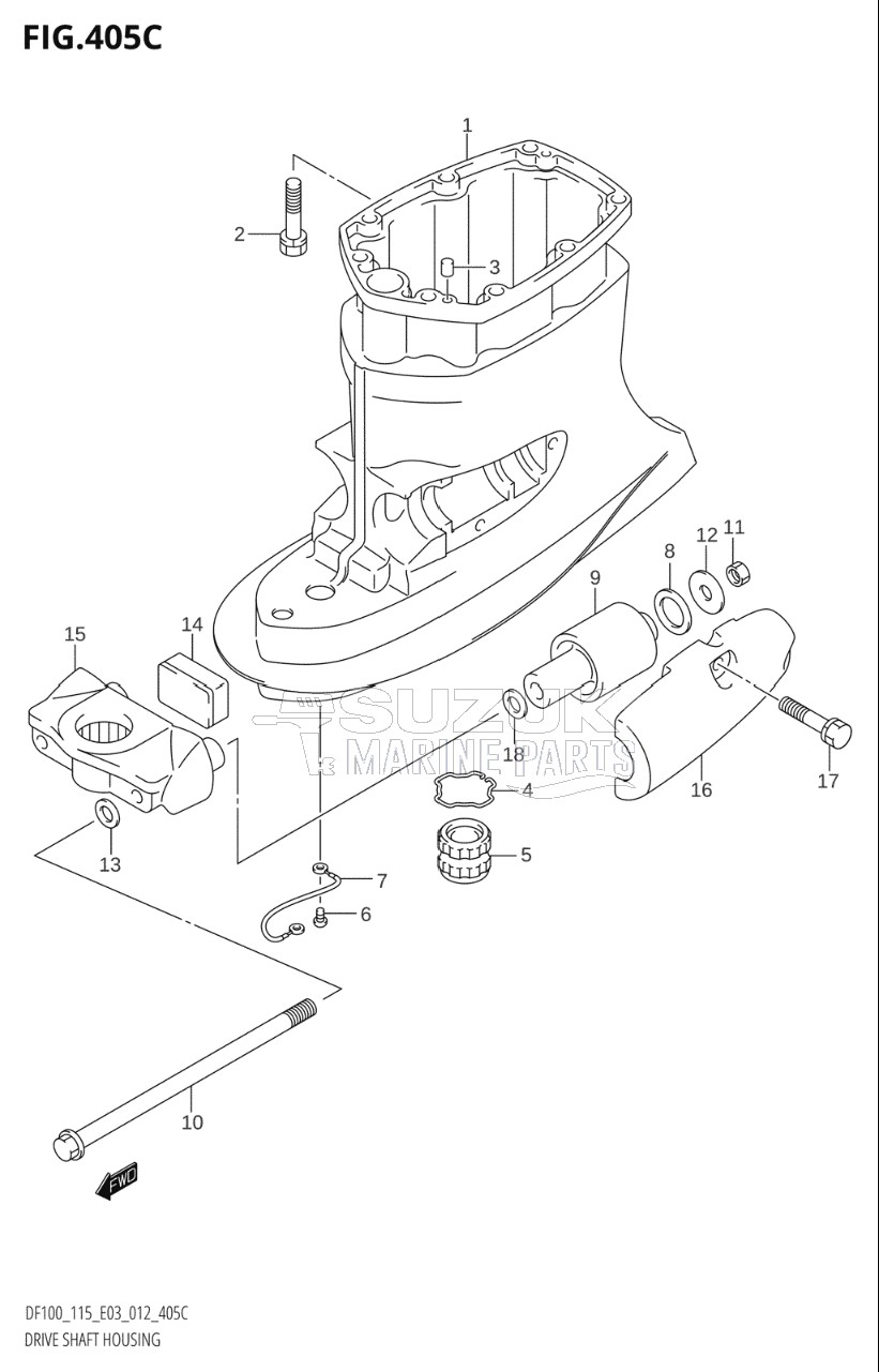 DRIVE SHAFT HOUSING (DF115Z:E03)