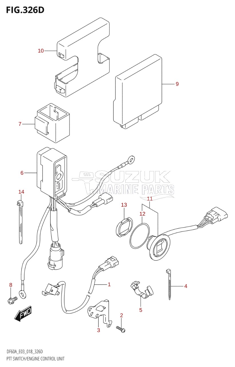 PTT SWITCH / ENGINE CONTROL UNIT (DF50AVT)