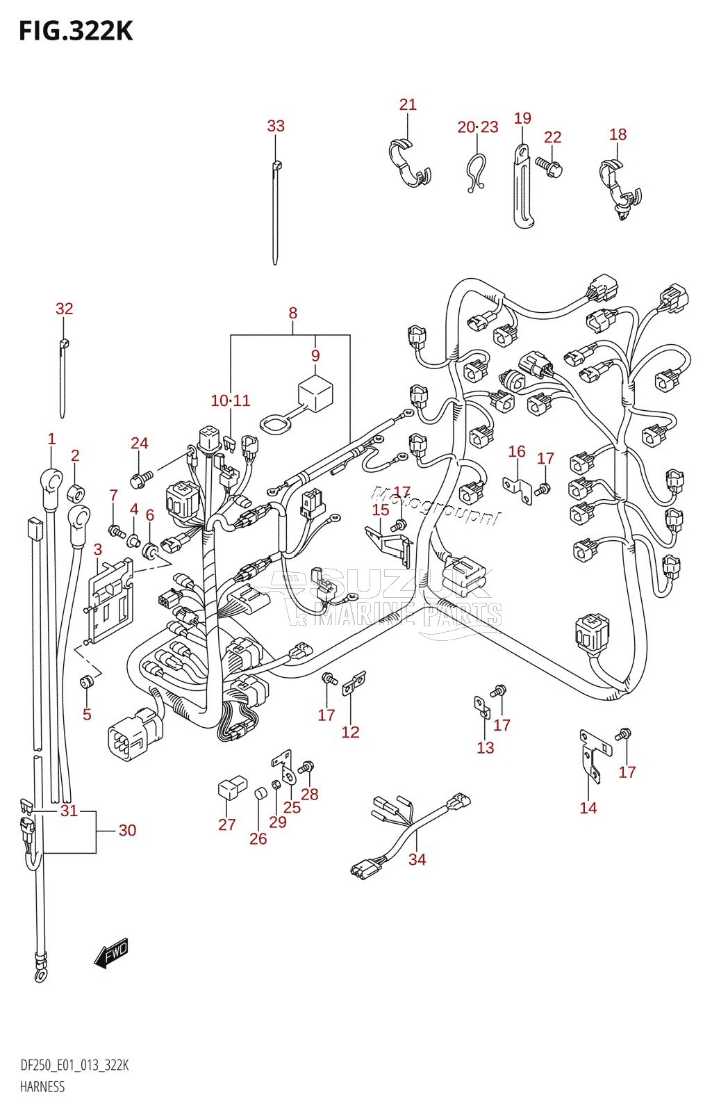 HARNESS (DF250T:E40)