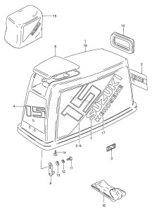 DT15 From 01501-861001 ()  1998 drawing ENGINE COVER (DT15 /​ 15K,MODEL:86)